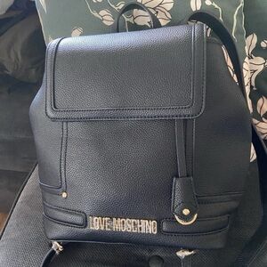 Love Moschino Textured Black Backpack